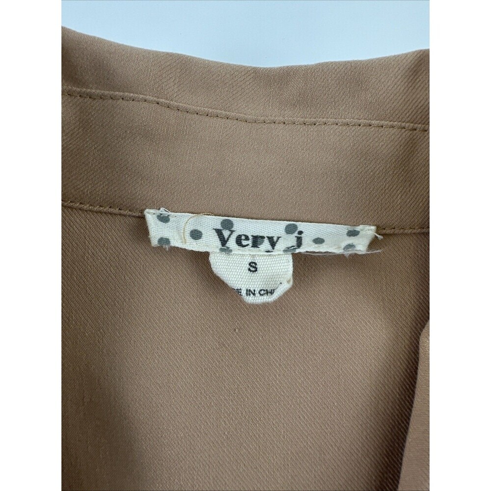 Very J Moto Zip Vest Collared Peach Crochet Back Buckle Waistband Womens Small - Picture 4 of 14